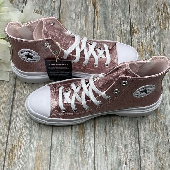 Converse Chuck Taylor All Star Lugged Glitter Hightop Sneaker Shoes Size 8 - Picture 4 of 15